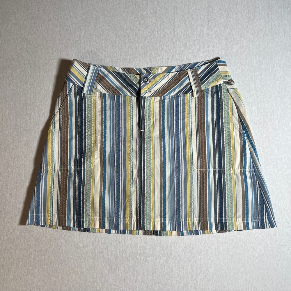 Patagonia Retro Netty Stripe Organic Cotton Blend Tennis Golf Mini Skirt, Size 8